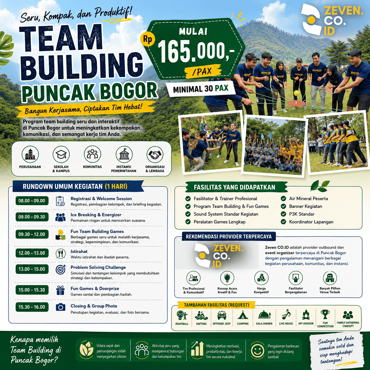 biaya team building puncak